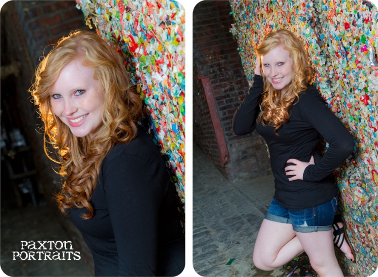 Senior Portraits in Post Alley and the Gum Wall in Seattle