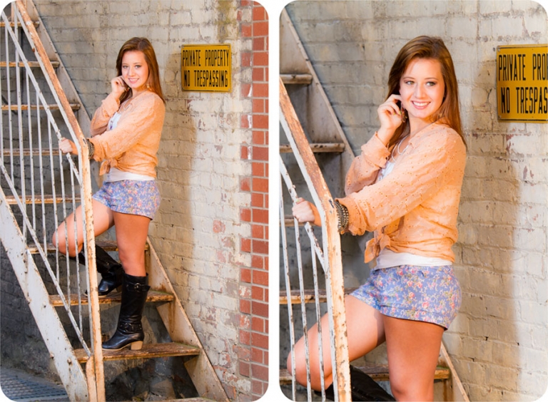 Senior Pictures in an Alley in Everett, WA