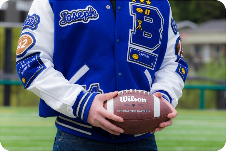 Football Player Pictures for High School Seniors at Bothell High School