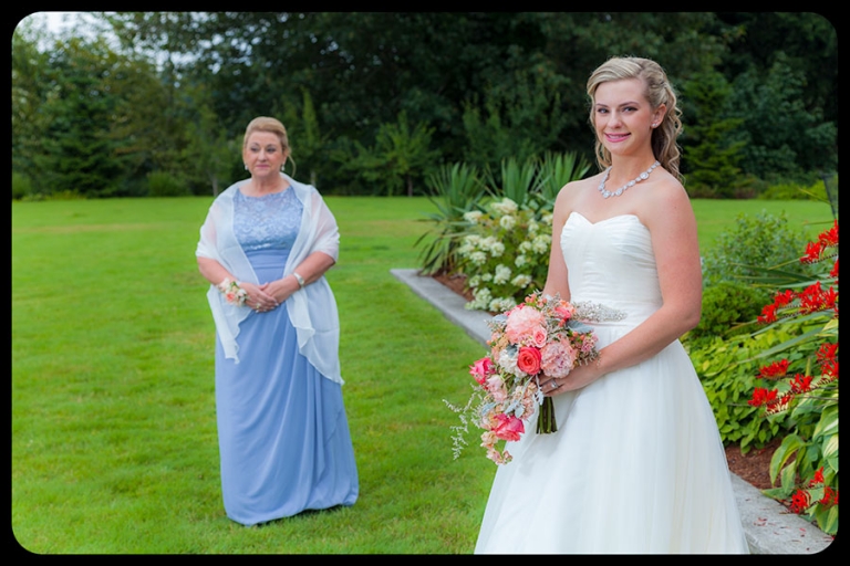 Wedding First Look for Bride and Groom at Rose Hill Community Center in Mukilteo